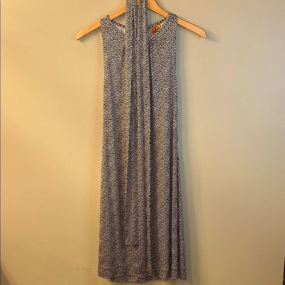 Tory Burch Women’s Sleeveless Dress - Navy w/ White Hearts and Belt